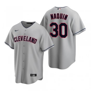 Men's Cleveland Indians Tyler Naquin Nike Gray 2020 Replica Road Jersey