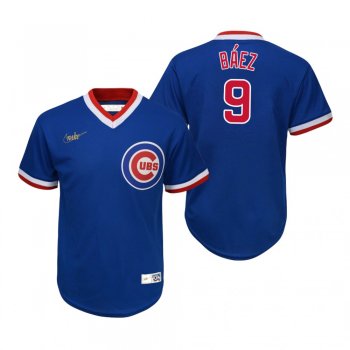 Youth Chicago Cubs Javier Baez Nike Royal Cooperstown Collection Road Jersey