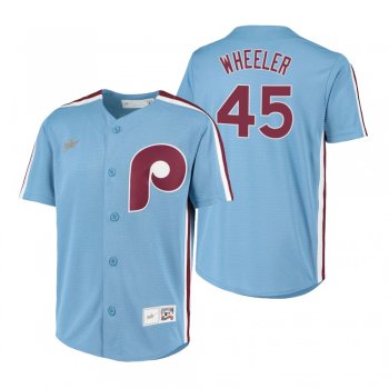 Youth Philadelphia Phillies Zack Wheeler Nike Light Blue Cooperstown Collection Road Jersey