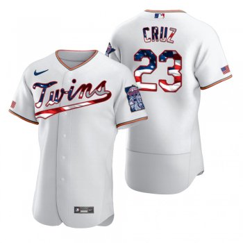 Men's Nelson Cruz Minnesota Twins White 2020 Stars & Stripes 4th of July Jersey