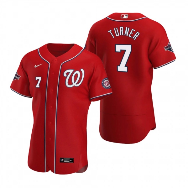 Men's Washington Nationals Trea Turner Scarlet Authentic 2020 Alternate Patch Jersey