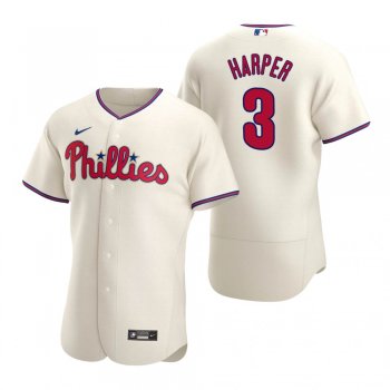 Men's Philadelphia Phillies Bryce Harper Nike Cream Authentic 2020 Alternate Jersey