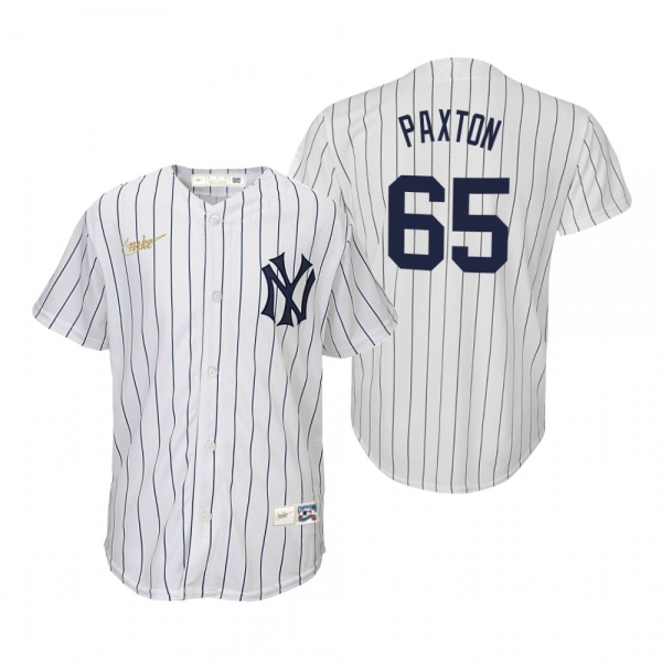 Youth New York Yankees James Paxton Nike White Cooperstown Collection Home Jersey