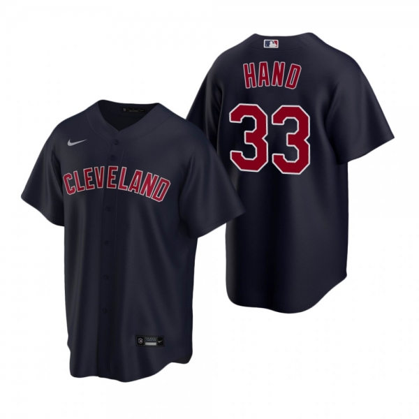 Men's Cleveland Indians Brad Hand Nike Navy Replica Alternate Jersey