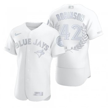 Men's Jackie Robinson Toronto Blue Jays White Awards Collection Retirement Jersey