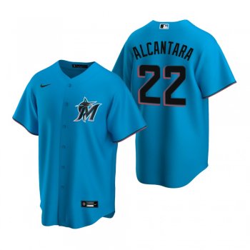 Men's Miami Marlins Sandy Alcantara Nike Blue Replica Alternate Jersey