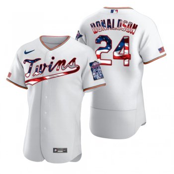 Men's Josh Donaldson Minnesota Twins White 2020 Stars & Stripes 4th of July Jersey