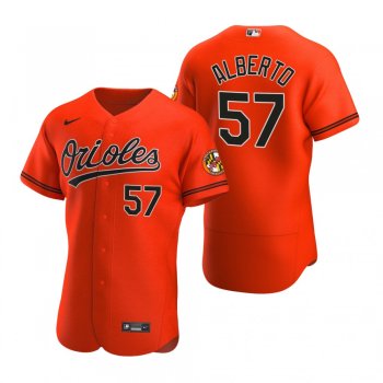 Men's Baltimore Orioles Hanser Alberto Nike Orange Authentic 2020 Alternate Jersey