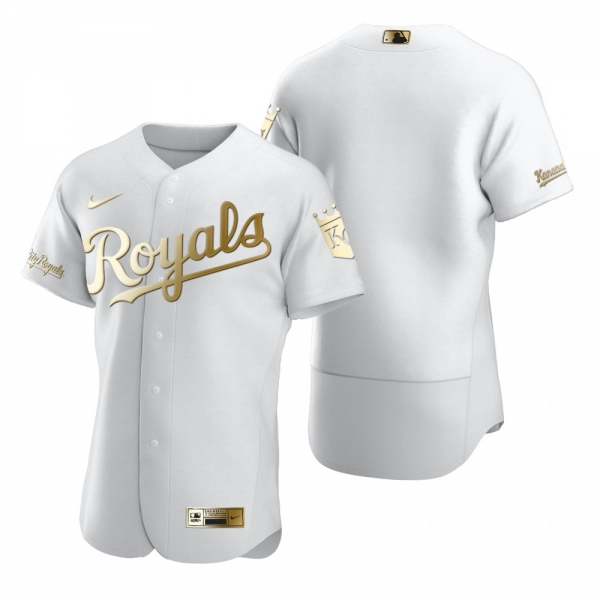 Men's Kansas City Royals Nike White Authentic Golden Edition Jersey