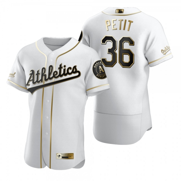 Men's Oakland Athletics Yusmeiro Petit Nike White Authentic Golden Edition Jersey