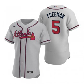 Men's Atlanta Braves Freddie Freeman Nike Gray Authentic 2020 Road Jersey