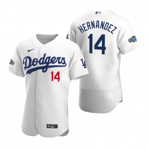 Men's Los Angeles Dodgers Enrique Hernandez 2020 Home Patch White Authentic Jersey