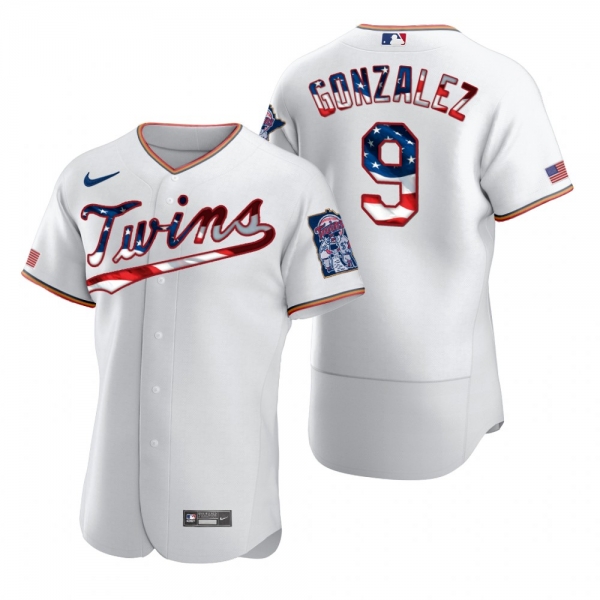 Men's Marwin Gonzalez Minnesota Twins White 2020 Stars & Stripes 4th of July Jersey