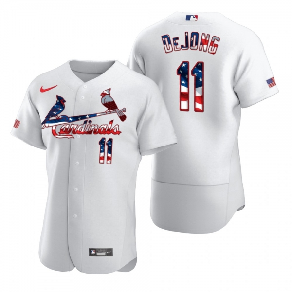 Men's Paul DeJong St. Louis Cardinals White 2020 Stars & Stripes 4th of July Jersey