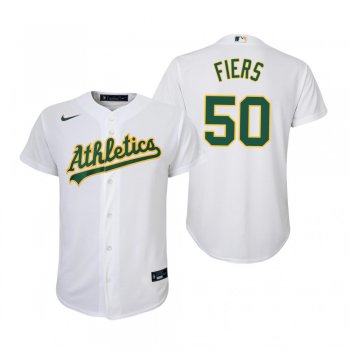 Youth Oakland Athletics Mike Fiers Nike White 2020 Replica Home Jersey