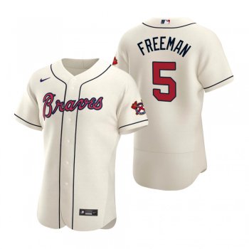 Men's Atlanta Braves Freddie Freeman Nike Cream Authentic 2020 Alternate Jersey