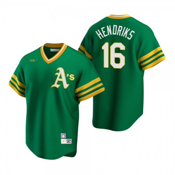 Men's Oakland Athletics Liam Hendriks Nike Kelly Green Cooperstown Collection Road Jersey