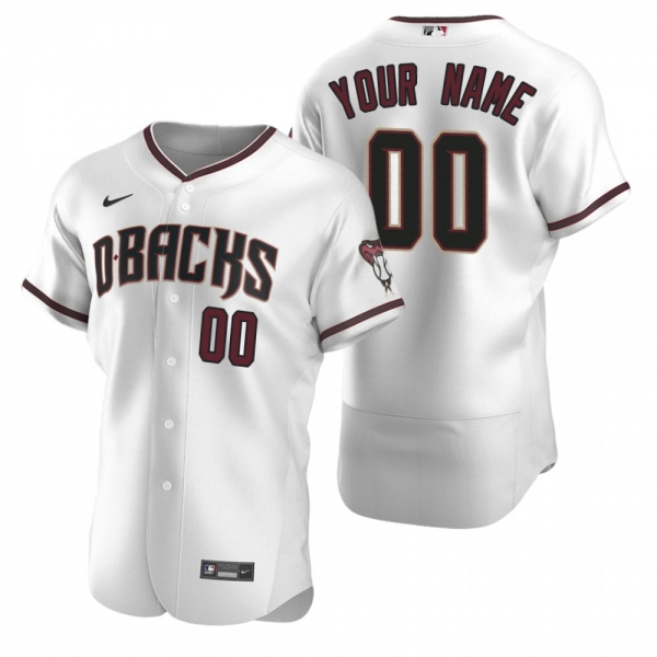 Men's Arizona Diamondbacks Custom Nike White Crimson Authentic 2020 Home Jersey