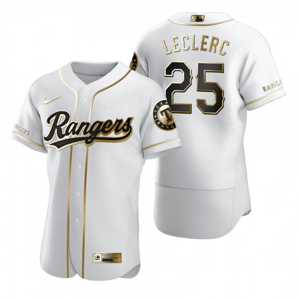 Men's Texas Rangers Jose Leclerc Nike White Authentic Golden Edition Jersey