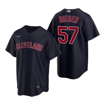 Men's Cleveland Indians Shane Bieber Nike Navy Replica Alternate Jersey