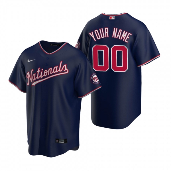 Men's Washington Nationals Custom Nike Navy 2020 Replica Alternate Jersey