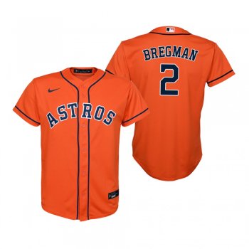 Youth Houston Astros Alex Bregman Nike Orange 2020 Replica Alternate Jersey