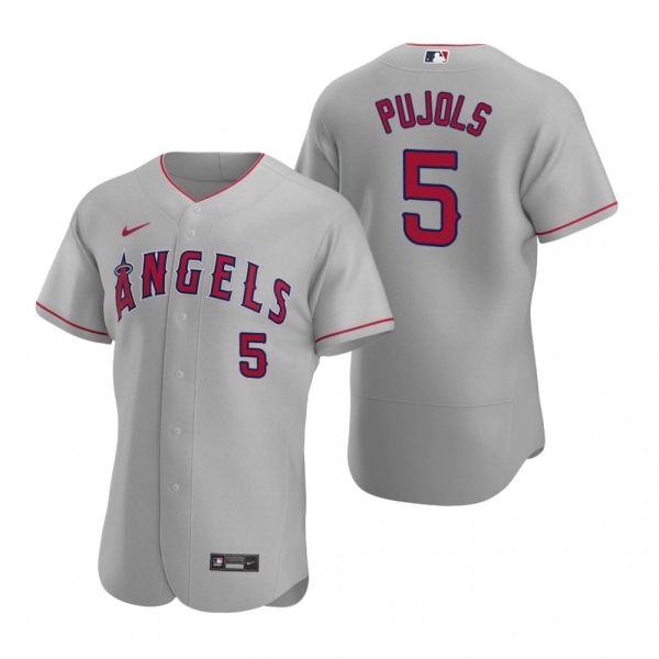 Men's Los Angeles Angels Albert Pujols Nike Gray Authentic 2020 Road Jersey