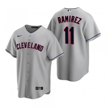 Men's Cleveland Indians Jose Ramirez Nike Gray 2020 Replica Road Jersey