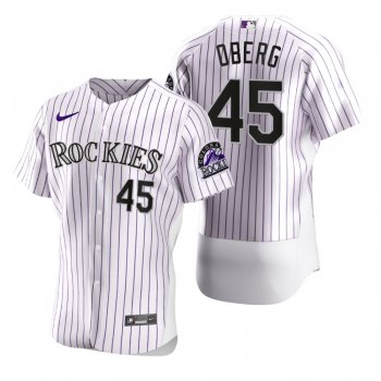 Men's Colorado Rockies Scott Oberg Nike White 2020 Authentic Jersey