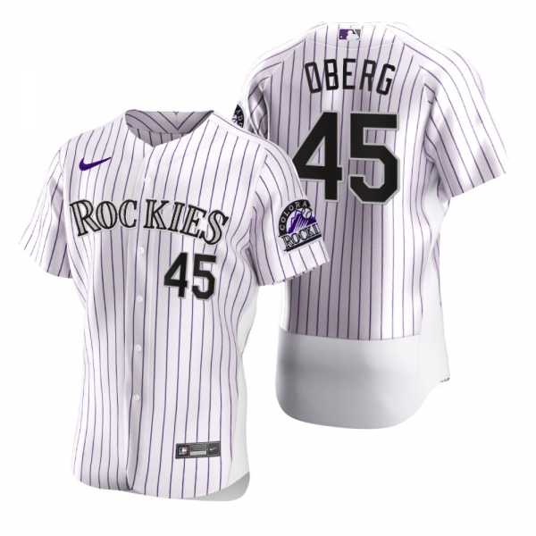 Men's Colorado Rockies Scott Oberg Nike White 2020 Authentic Jersey