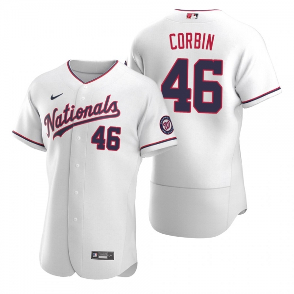 Men's Washington Nationals Patrick Corbin White Authentic 2020 Alternate Team Logo Jersey