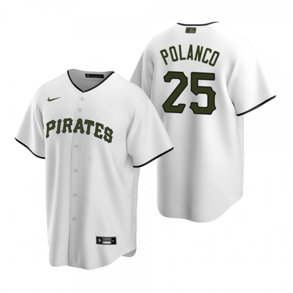 Men's Pittsburgh Pirates Gregory Polanco Nike White 2020 Replica Alternate Jersey