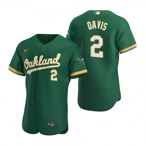 Men's Oakland Athletics Khris Davis Nike Kelly Green Authentic 2020 Alternate Jersey