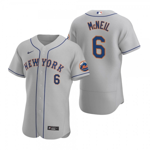 Men's New York Mets Jeff McNeil Nike Gray Authentic 2020 Road Jersey