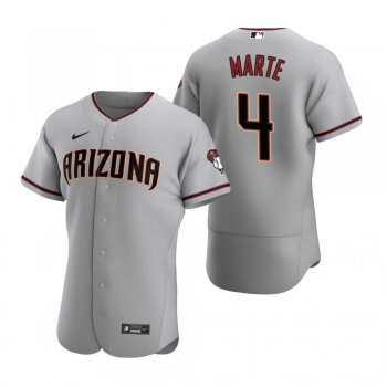 Men's Arizona Diamondbacks Ketel Marte Nike Gray Authentic 2020 Road Jersey