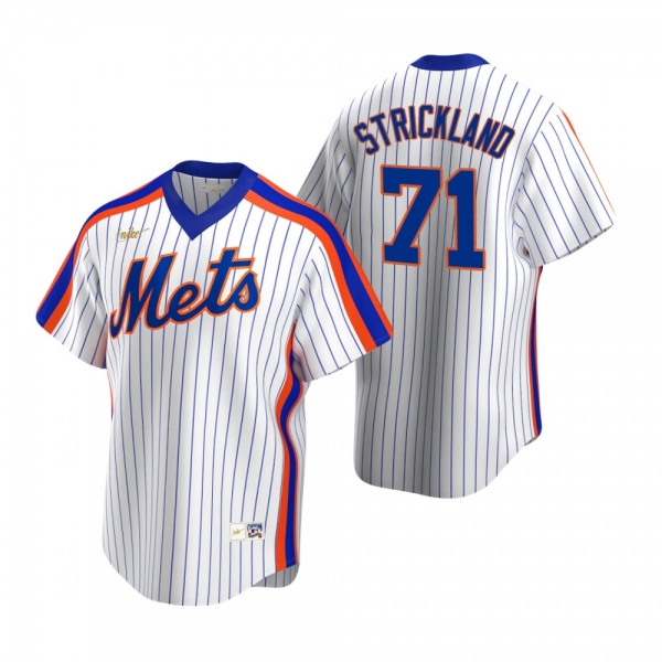 Men's New York Mets Hunter Strickland Nike White Cooperstown Collection Home Jersey