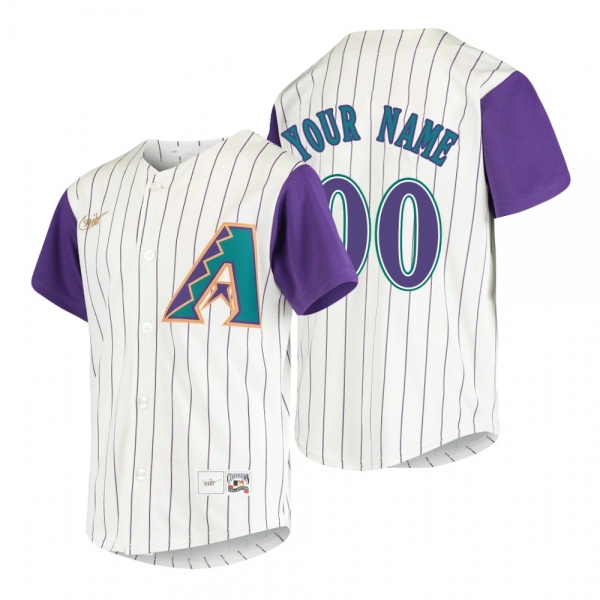 Youth Arizona Diamondbacks Custom Nike Cream 2020 Cooperstown Collection Alternate Jersey