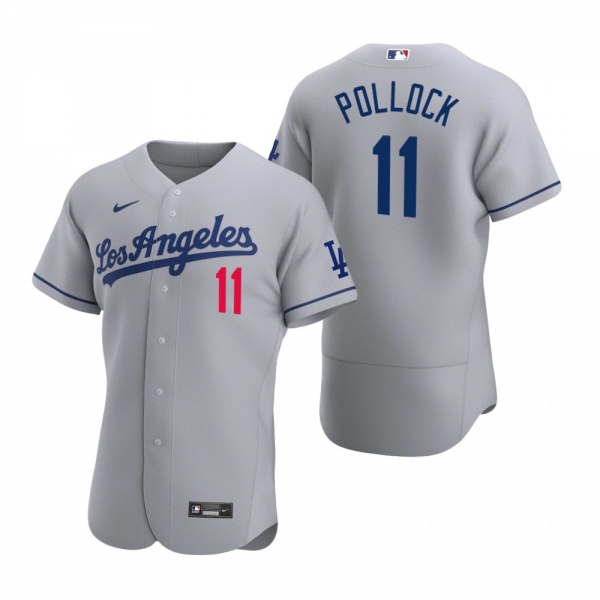 Men's Los Angeles Dodgers A.J. Pollock Nike Gray Authentic 2020 Road Jersey