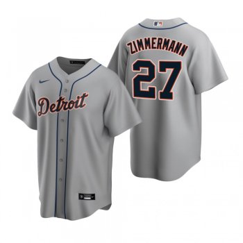 Men's Detroit Tigers Jordan Zimmermann Nike Gray Replica Road Jersey