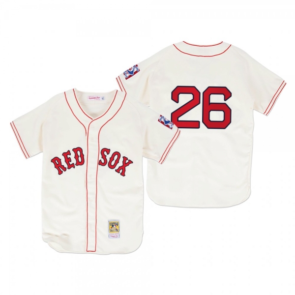 Men's Boston Red Sox Wade Boggs Cream 1939 Authentic Home Jersey