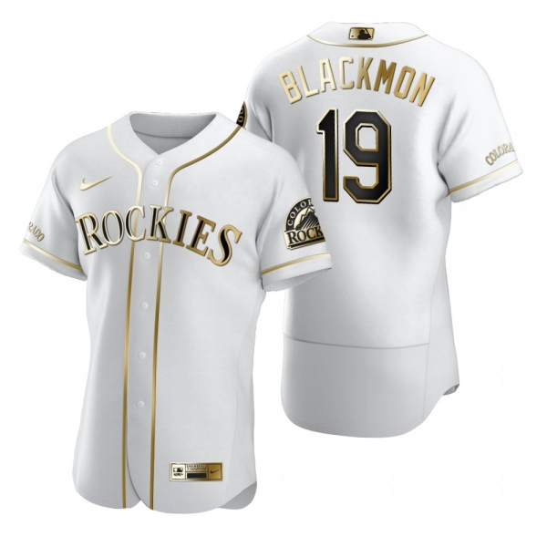 Men's Colorado Rockies Charlie Blackmon Nike White Authentic Golden Edition Jersey