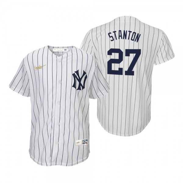 Youth New York Yankees Giancarlo Stanton Nike White Cooperstown Collection Home Jersey