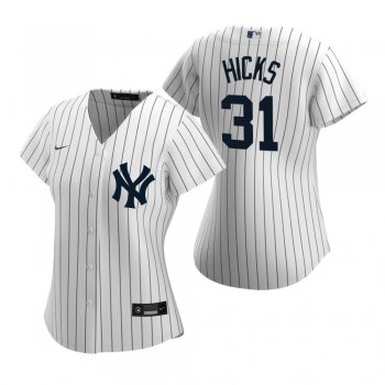 Women's New York Yankees Aaron Hicks Nike White 2020 Replica Home Jersey