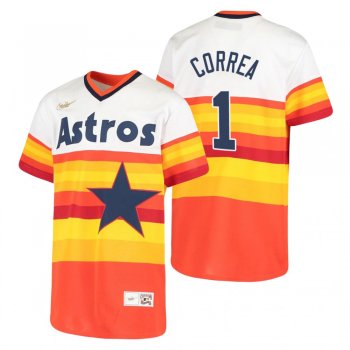 Youth Houston Astros Carlos Correa Nike White Cooperstown Collection Home Jersey