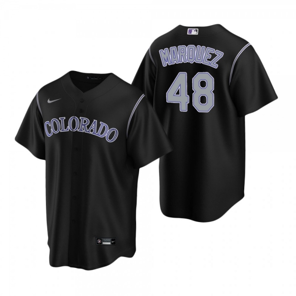 Men's Colorado Rockies German Marquez Nike Black Replica Alternate Jersey