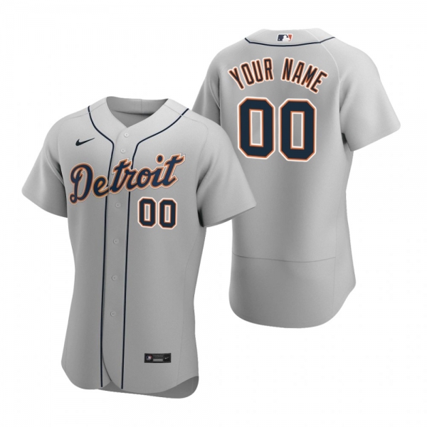 Men's Detroit Tigers Custom Nike Gray Authentic 2020 Road Jersey