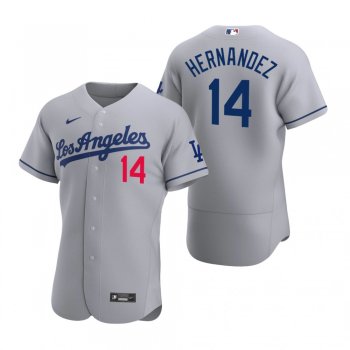 Men's Los Angeles Dodgers Enrique Hernandez Nike Gray Authentic 2020 Road Jersey