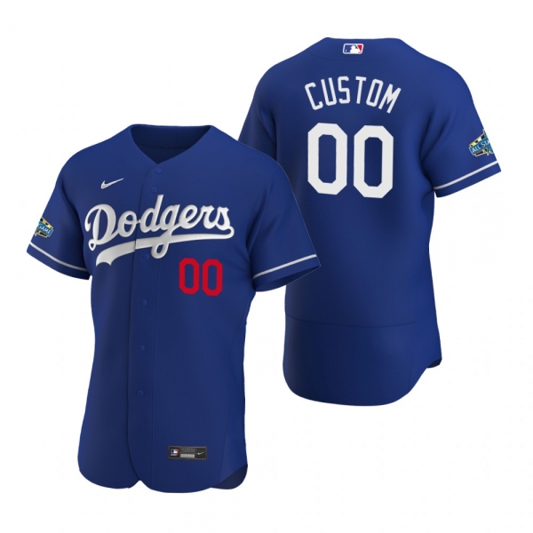 Los Angeles Dodgers Custom 2020 Alternate Patch Royal Authentic Jersey