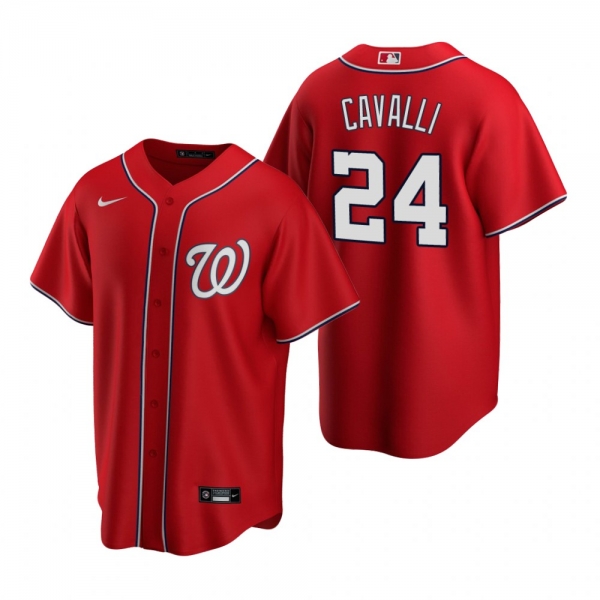 Men's Washington Nationals Cade Cavalli Red 2020 MLB Draft Replica Alternate Jersey