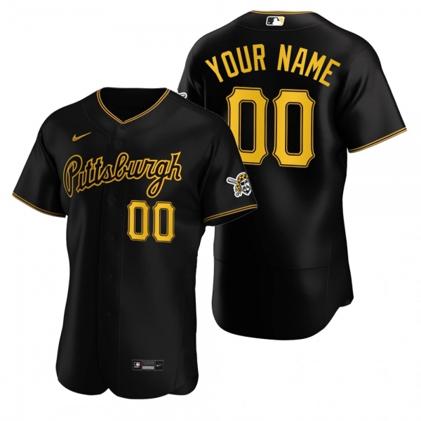 Men's Pittsburgh Pirates Custom Nike Black Authentic 2020 Alternate Jersey